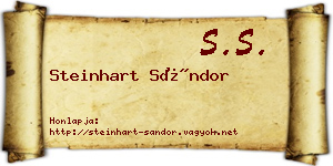 Steinhart Sándor névjegykártya